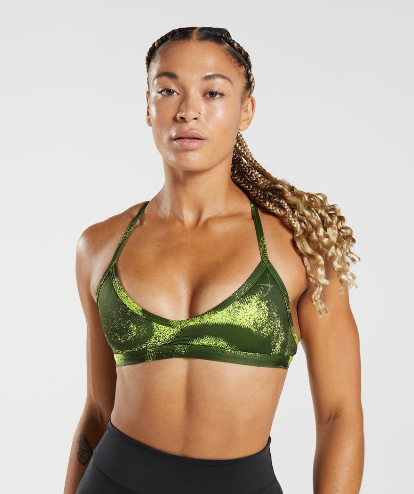 Women\'s Gymshark GS Power Minimal Sports Bra Olive | NZ 5ZDVMA